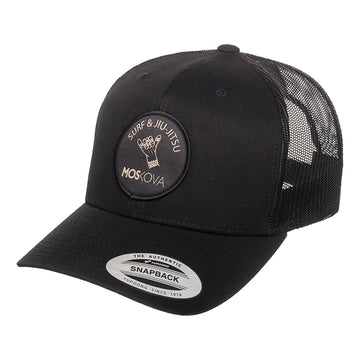 GORRA TRUCKER CORPO CROWN PATCH SHAKA SURF BJJ BLACK