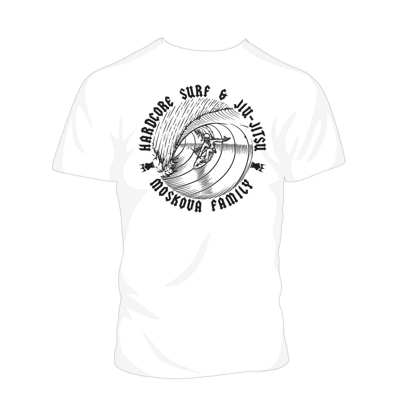 T-SHIRT SKELETON BARREL White Black