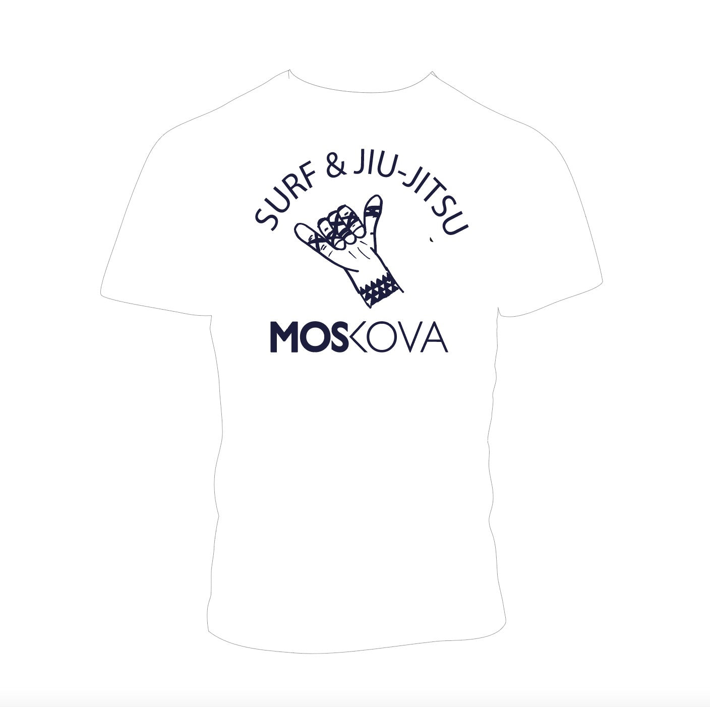 T-SHIRT BACK BJJ SHAKA White Black