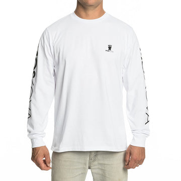 T-SHIRT LONG SLEEVES HARD CORE SURF White Black