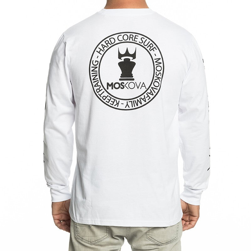T-SHIRT LONG SLEEVES HARD CORE SURF White Black