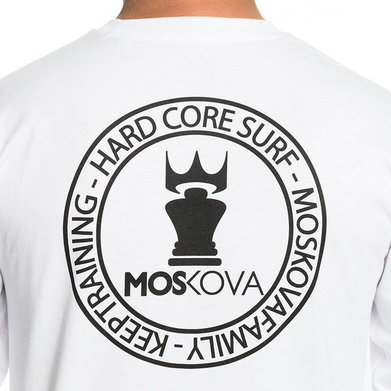 T-SHIRT LONG SLEEVES HARD CORE SURF White Black