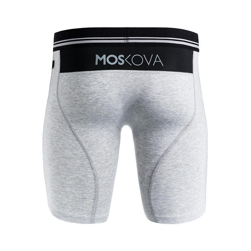 Boxer m2 long cotton - Heather Grey Stripe
