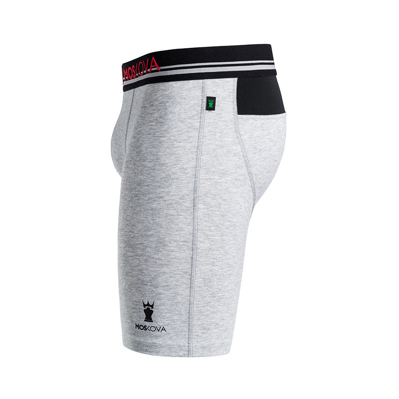 Boxer m2 long cotton - Heather Grey Stripe