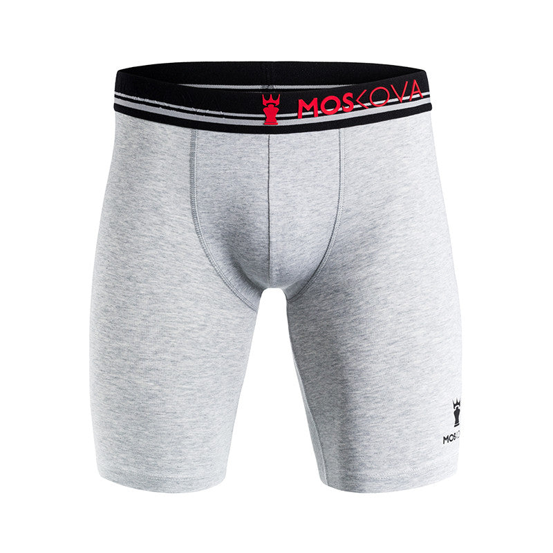 Boxer m2 long cotton - Heather Grey Stripe