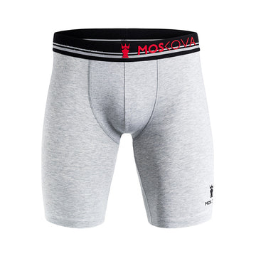 Boxer m2 long cotton - Heather Grey Stripe