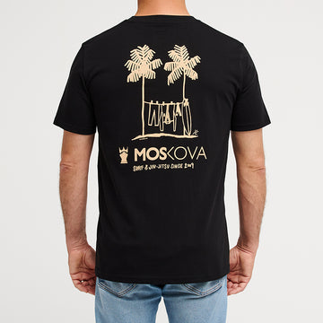 T-SHIRT COLLAB RAUL CASADO ART - ISLAND LIFE BLACK PASTEL