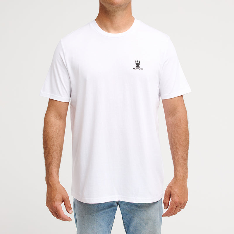 T-SHIRT CROWN BELT - WHITE BLACK