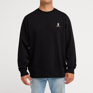SWEAT CREW NECK BLACK PASTEL